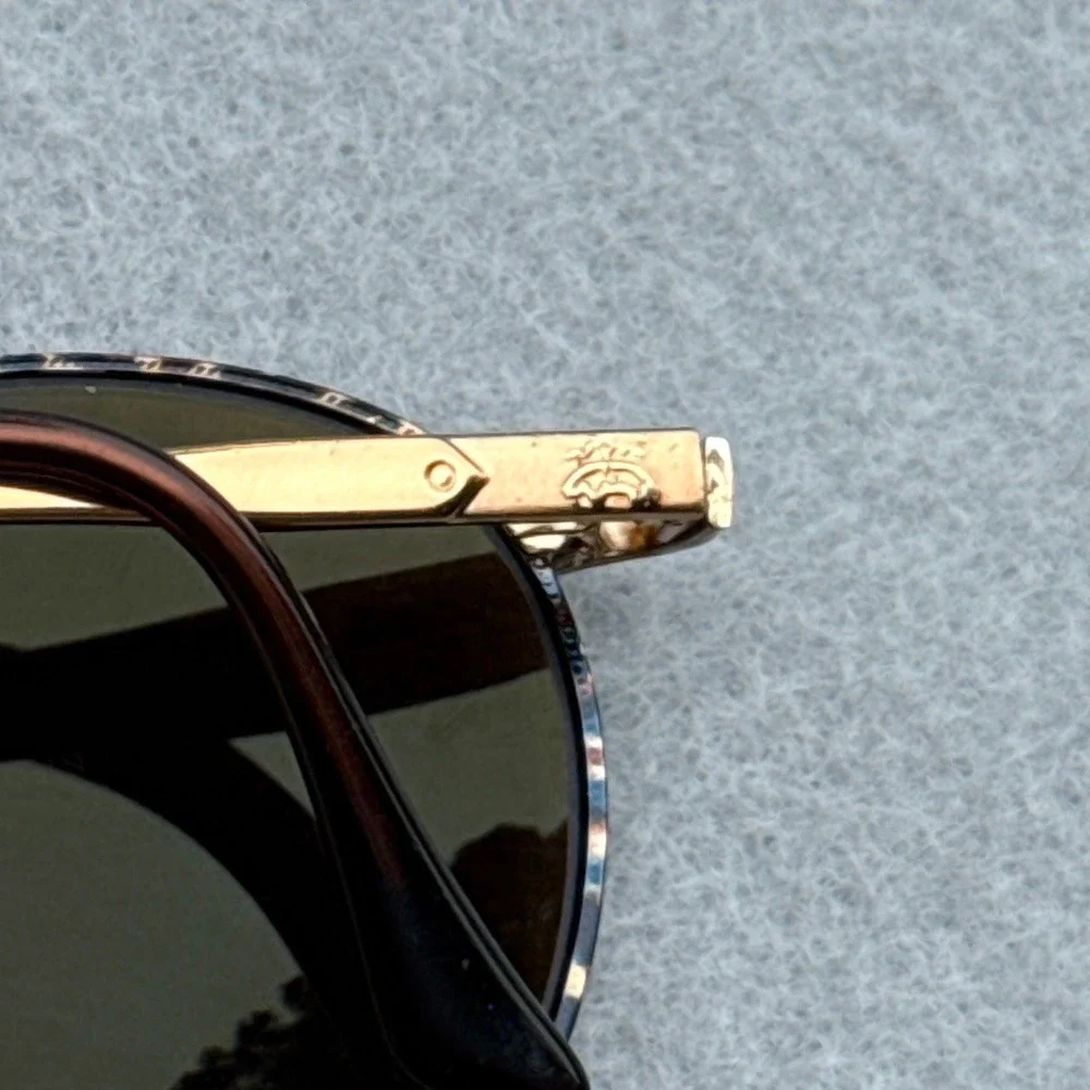Vintage Brooks Brothers Sunglasses Round Tortoise Gold BB 101S 1006 Italy 52 20